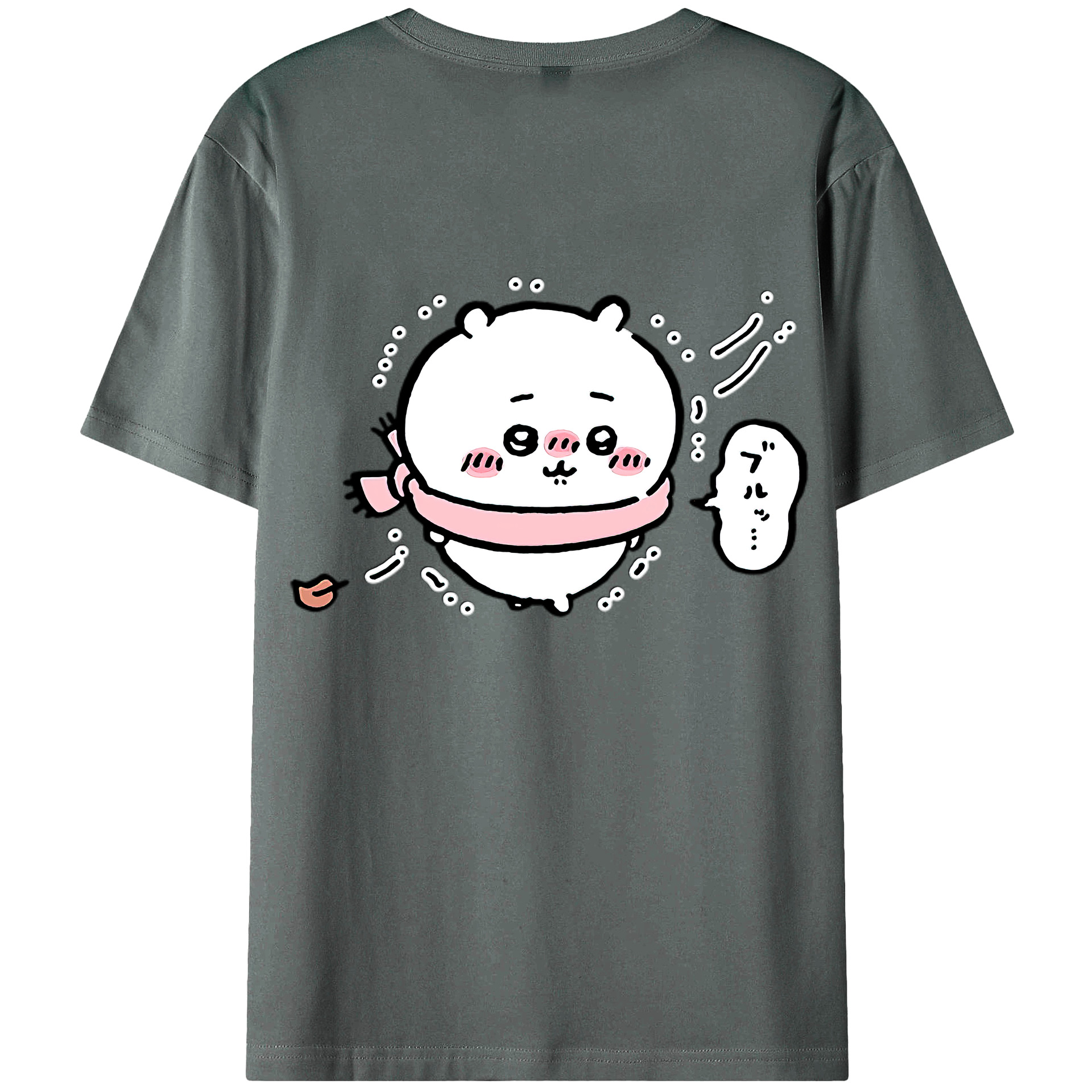 （画像用） ちいかわ ちいかわ Chii-kawa chiikawa 綿100％ メンズ半袖Tシャツ（バックプリント） 通気性
